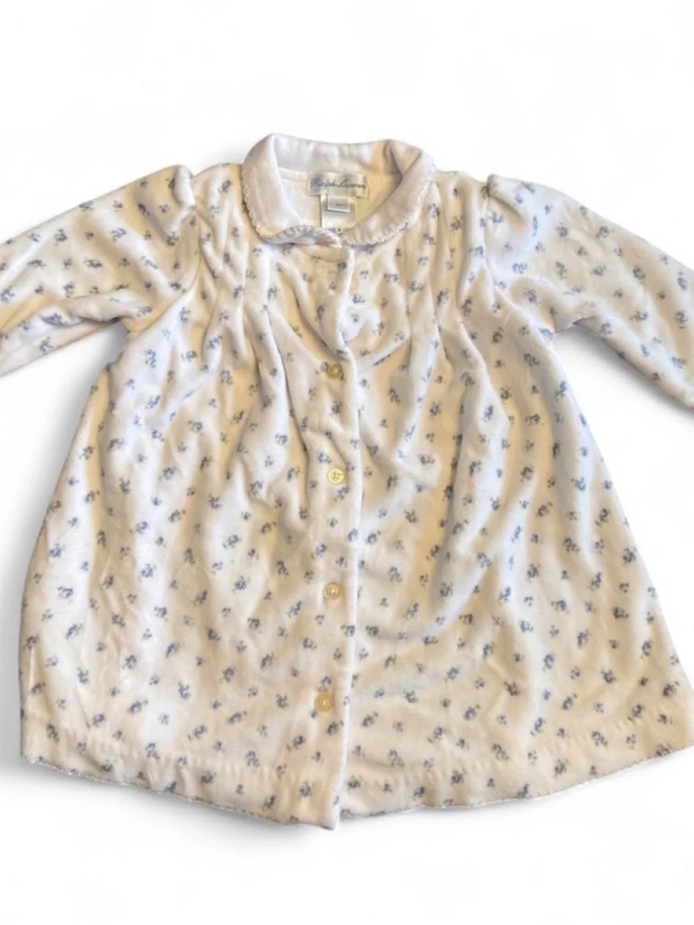 Ralph Lauren Cream Nightgown with Light Blue Floral Print 6 months